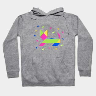 Geometrical Cat Colorful Aesthetic Art Hoodie